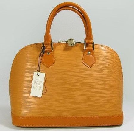 Hot Selling Louis Vuitton Alma Yellow Gold Zipper Top Toron Handles Yellow Epi Leather Tote Bag For Womens