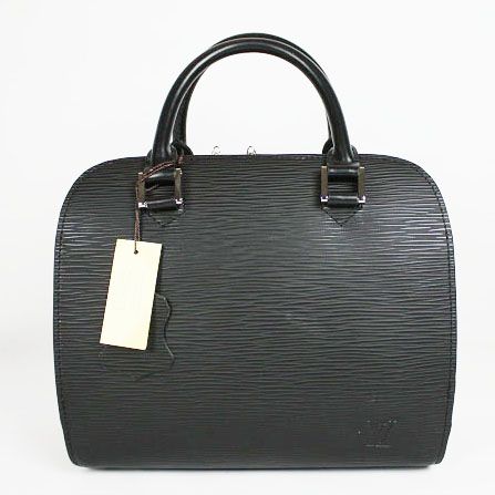 Women's Knock-off Black Louis Vuitton EPI Leather Black Tote Bags Delicate Trimming Good Designer 