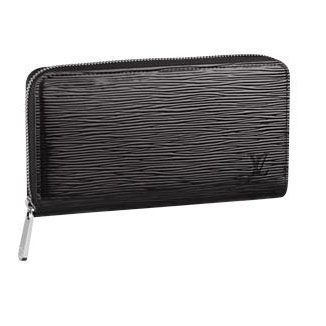 Good Quality Louis Vuitton Epi Leather Logo Printting Black Cow Leather Long Zipper Wallet For Womens