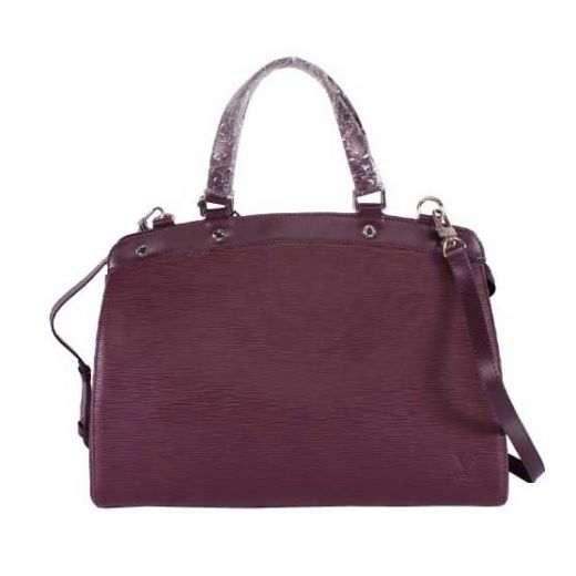 Louis Vuitton Brea Dark Purple EPI Leather Tote Bags Medium Rounded Handles Silver Hardware Womens Hot Selling