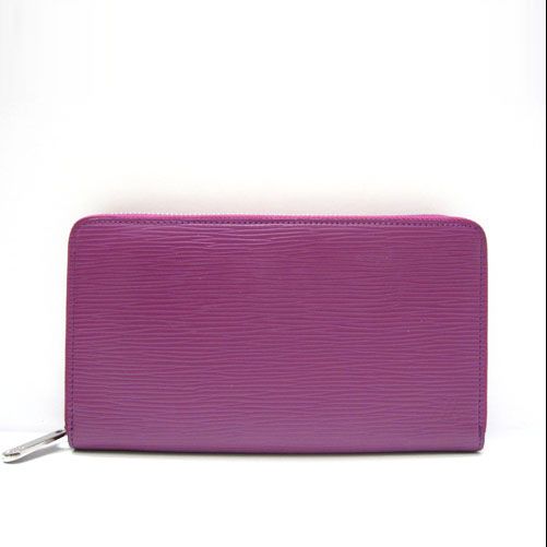 Top Sale Louis Vuitton Epi Leather Silver Hardware Ladies Long Zip-around Closure Purple Wallet