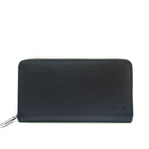 Black Louis Vuitton EPI Leather Wallet Around Zipper Closure Multiple Card Slot Unisex  