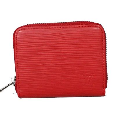 Luxury Red Louis Vuitton EPI Leather Wallet Silver Hardware Zipper Closure  Hot Selling