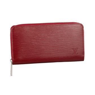 Vogue Louis Vuitton EPI Leather Red Wallets Zip Closure Online Shop Best Present Free Shipping