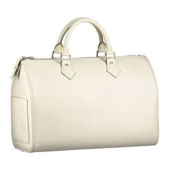 Good Reviews White Louis Vuitton EPI Leather Rolled Handles Tote Bags Delicate lock&key Decoration
