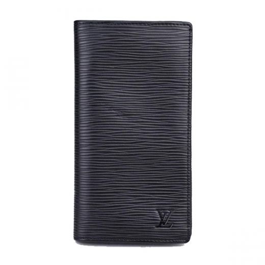 Black Louis Vuitton EPI Leather Clutch Wallet Leather Long Silver Plated Zipper AAA Quality Free Delivery