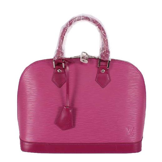 Louis Vuitton Rose Red  EPI Leather Zipper Closure With Delicate Trimming Alma Tote Bag For Ladies 