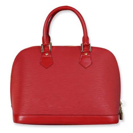 Women's Timeless Louis Vuitton Alma Yellow Gold Hardware Red Epi Leather Zipper Opening Tote Bag Online