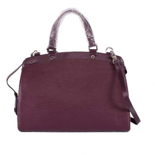 Dark Purple Louis Vuitton Brea EPI Leather Top Flat Handle Tote Bags Silver Hardware Free Delivery