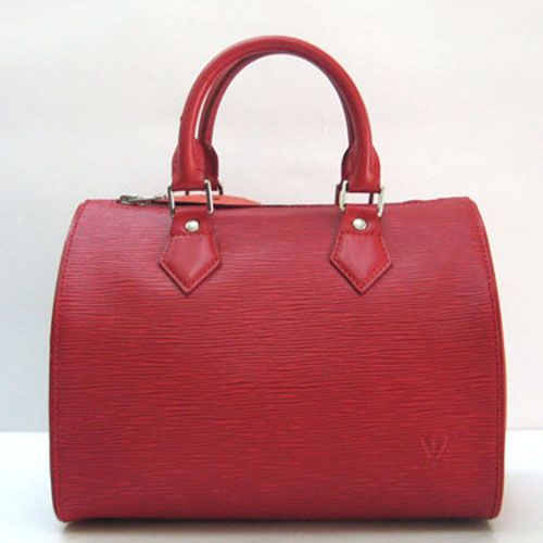 Women's Hot Selling Louis Vuitton Speedy Red Epi Leather Silver Hardware Boston Bag  Tote Bag 