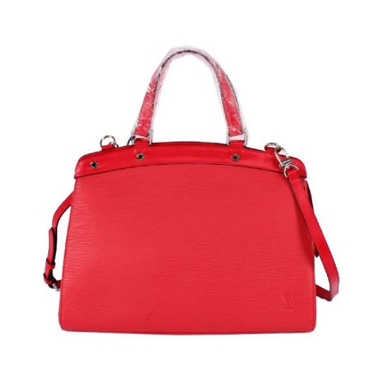 Cheap Louis Vuitton Brea Epi Leather Silver Hardware Flat Top Handles Womens Red Crossbody Bag Online