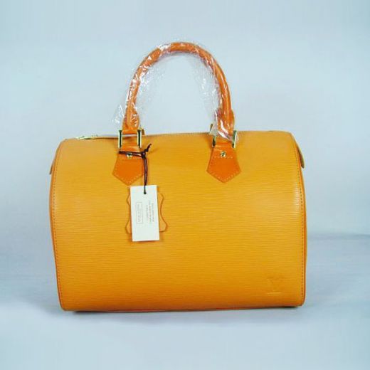 Popular Louis Vuitton Speedy EPI Leather Orange Top Handles Yellow Gold Hardware Ladies Yellow Tote Bag