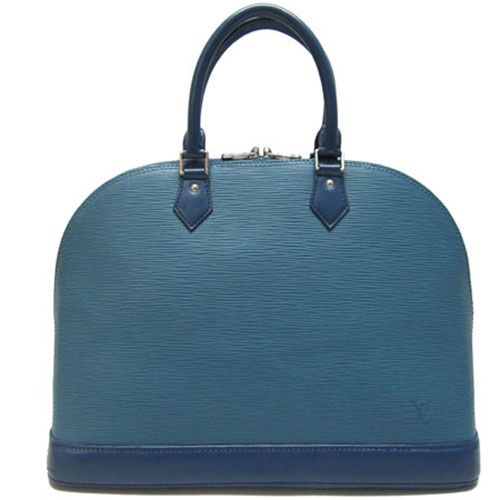 New Arrival Louis Vuitton Alma Golden Double Zip-around Closure Blue Epi Leather Tote Bag For Ladies 