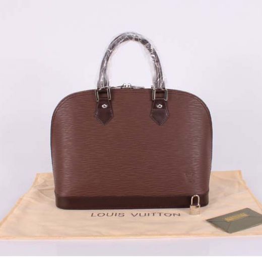 Elegant Style Louis Vuitton Alma Archy Top Rounded Top Handles Females Coffee EPI Leather Crossbody Bag