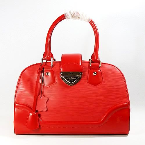Best Price Louis Vuitton Toron Handles Silver Release Buckle Ladies Red Epi Leather Flap Tote Bag Online