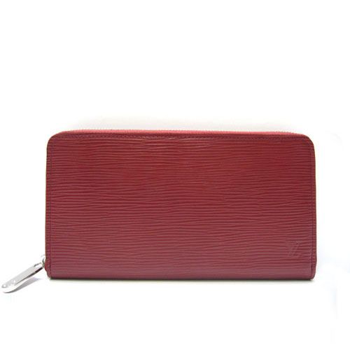 AAA Quality Louis Vuitton Epi Leather Silver Zipper Coin Pocket Ladies Red Cow Leather Long Wallet 