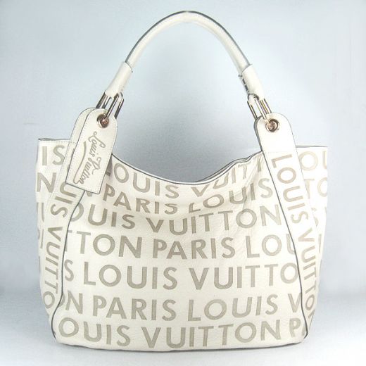 Louis Vuitton High End White Cow Leather Logo Letter Pattern Ladies Silver Hardware Tote Bag For Sale 