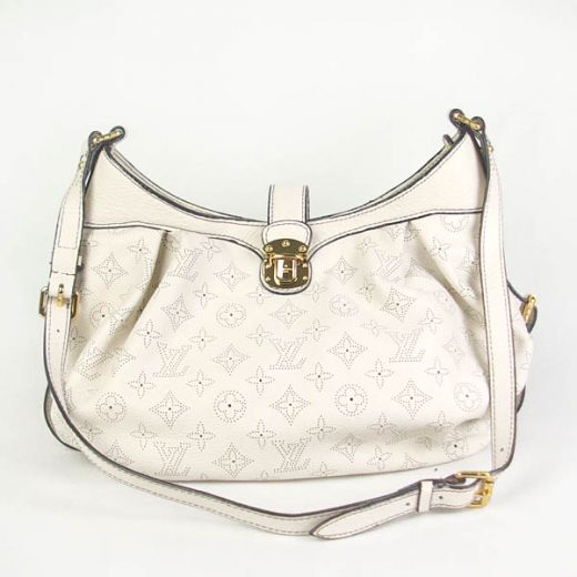 Elegant Style Louis Vuitton Mahina Logo Pattern Brass Hardware Ladies Messenger Bag For Sale 