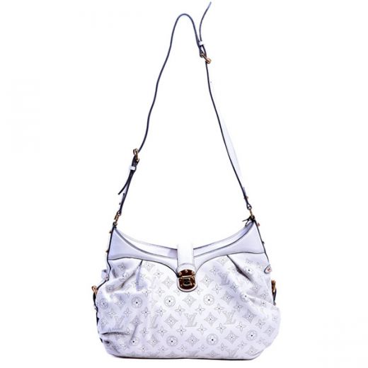 Most Fashion Louis Vuitton Mahina 2way White Cow Leather Black Edging Crossbody Bag For Womens Online 
