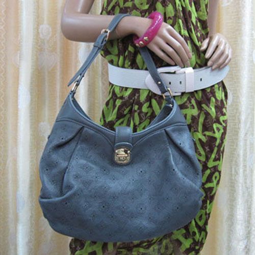 Spring Latest Louis Vuitton Mahina 2way Curved Top & Base Ladies Blue Printing Shoulder Bag Price Malaysia