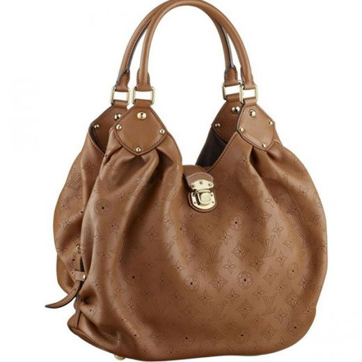 Retro Style Vuitton Mahina Logo Pattern Round Top Handles Womens Coffee Leather Tote Bag M97050