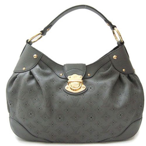 Louis Vuitton Celebrity Style Females Mahina Release Buckle Single Top Handle 2way Grey Cow Leather Bag