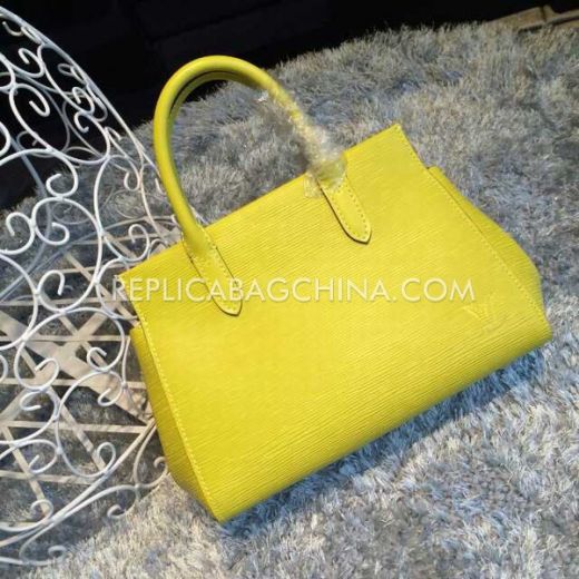 All The Rage Louis Vuitton Marly Beautiful Yellow Calfkin Leather Extensive Sides Ladies Top Handles Handbag 