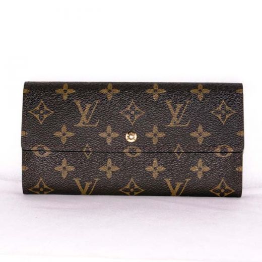 Louis Vuitton Monogram Canvas Fold-flap Long wallet  Gold  Buckle Sale Us Unisex