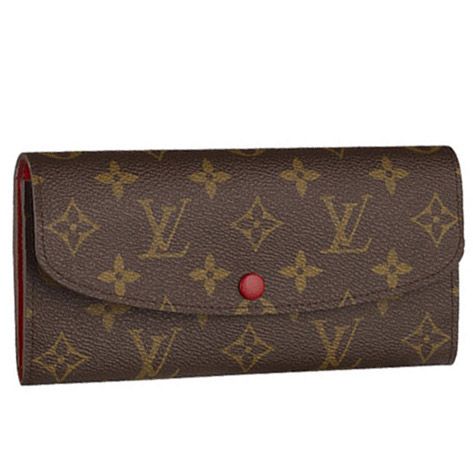 Louis Vuitton Monogram Canvas Red Buckle Three-fold Card Bag Ladies Notecase 
