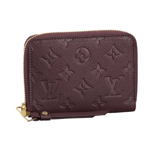 Classic Louis Vuitton Monogram Empreinte Brown Leather Zipper Closure Ladies Secrete Compact Wallet 