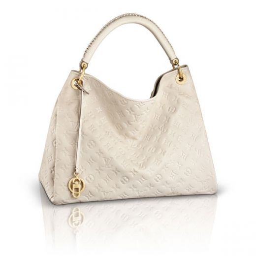 Spring Louis Vuitton Monogram Empreinte Logo Motif Single Handle Ladies White Cow Leather Shoulder Bag Online 