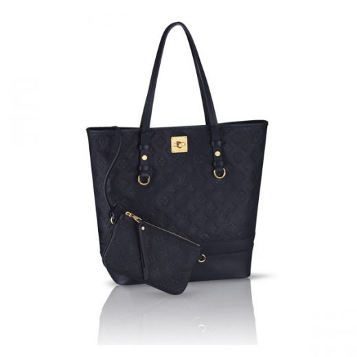 Best Louis Vuitton Monogram Empreinte Black Cow Leather Yellow Gold Hardware Ladies Crossbody Bag 