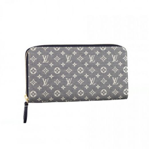 Elegant Style Louis Vuitton Monogram Idylle Grey Wallet Logo Pattern Design Womens Zipper Long Wallet 