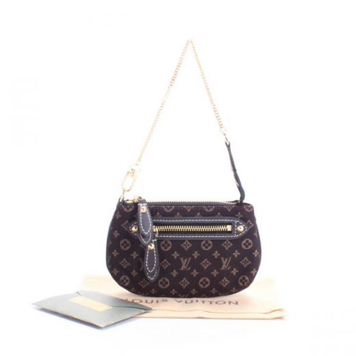 Most Fashion Louis Vuitton Monogram Idylle Golden Link Chain Shoulder Strap Curved Base Ladies Brown Canvas Handbag 