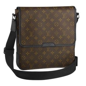 Hot Selling Louis Vuitton Monogram Macassar Yellow Pattern Black Edging Mens Brown Leather Messenger Bag