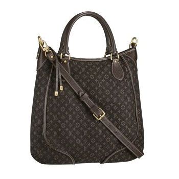 Women's Louis Vuitton Monogram Curved Top Leather Trimming Yellow Gold Hardware Brown Canvas 2way Bag 