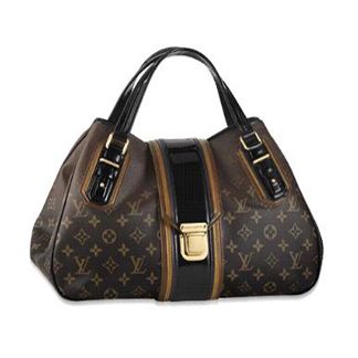 Louis Vuitton Monogram Mirage Yellow Gold Hardware Patent Flat Handle Ladies 2way Black Leather Shoulder Bag 