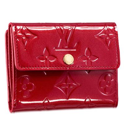 Wholesale Louis Vuitton Monogram Vernis Red Small Wallet Fold-over Design E-Shop US