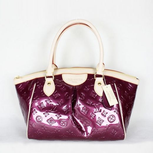 LV Designer Monogram Vernis White Top Tote Purple Bag Hot Selling Gold Zippy Charm