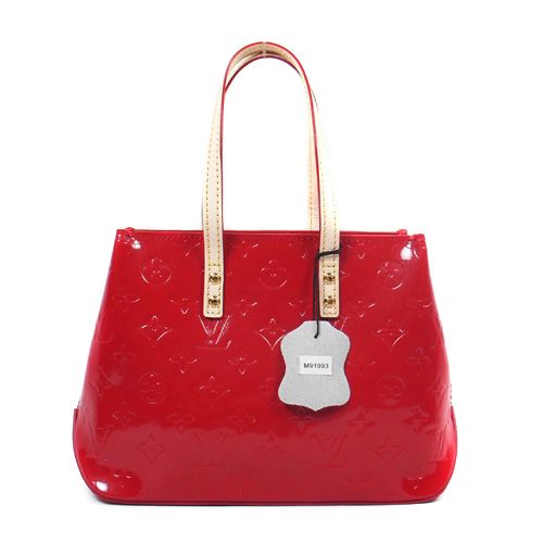 LV  Monogram Vernis 2-tone Style Red Office Women White Satchel Bag 2022 Valentine Gift 