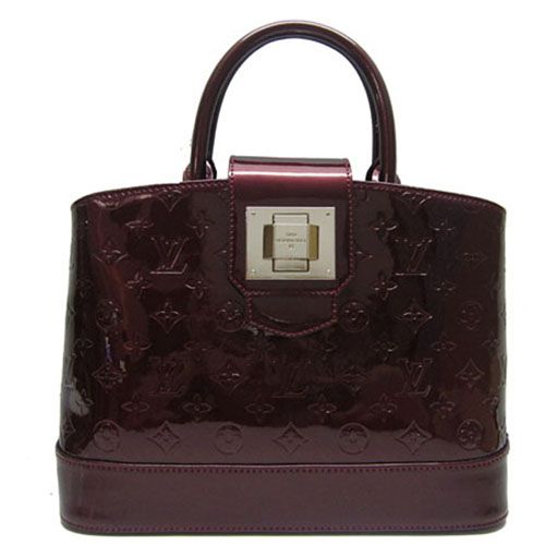 Trendy Louis Vuitton Clone Monogram Vernis Purple 2-tote Tote Bag Gold Pendant Mother Gift 
