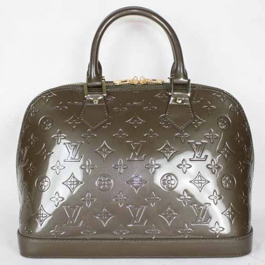 Classic Louis Vuitton Alma Monogram Vernis Leather Ladies Grey Enamel Tote Bag For Mother's Day