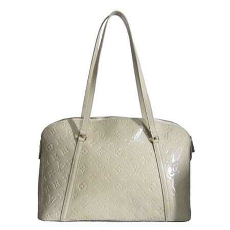 Summer Best Louis Vuitton Monogram Vernis Narrow Flat Top Handles Archy Top Womens White Zipper Tote Bag 