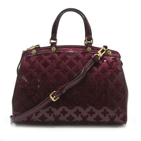 Louis Vuitton High Quality Monogram Vernis Purple Leather Flat Top Handles Brass Zipper Crossbody Bag For Womens