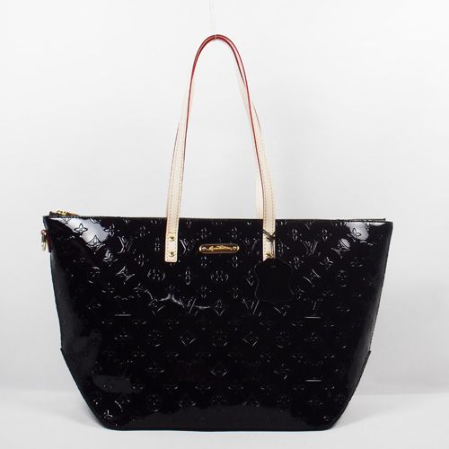Spring Best Louis Vuitton Monogram Vernis Slim White Shoulder Handles Womens Black Zipper Tote Bag 