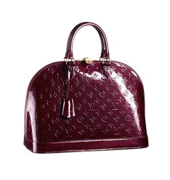 Hot Sale Modern Louis Vuitton  Monogram Vernis Purple Totes Bag Golden Lock Charm