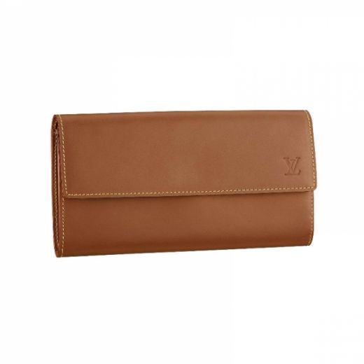 Best Louis Vuitton Nomade Yellow Gold Snap Button Unisex Yellow Cow Leather Long Flap Wallet Online