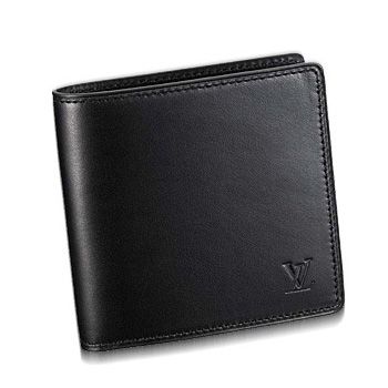 Louis Vuitton Nomade High End Black Cow Leather 3 Card Slots Bi-fold Short Unisex Card Bags Online  