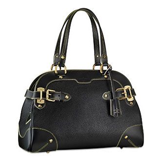 Fashion Louis Vuitton Suhali Yellow Gold Buckle Style Womens Black Leather Lemon Sewing Thread Handbag Online