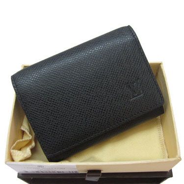 Fall Hot Selling Louis Vuitton Taiga Black Cross Veins Leather Short Folding Notecase For Mens Price UK
